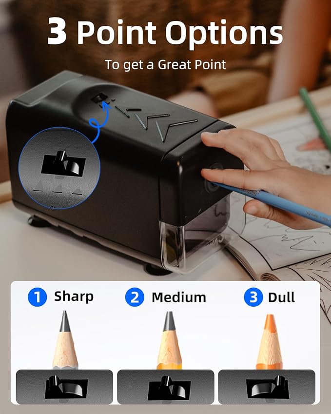 Zmol Electric Pencil Sharpener for Classroom, Heavy Duty Pencil Sharpener for - Image 3