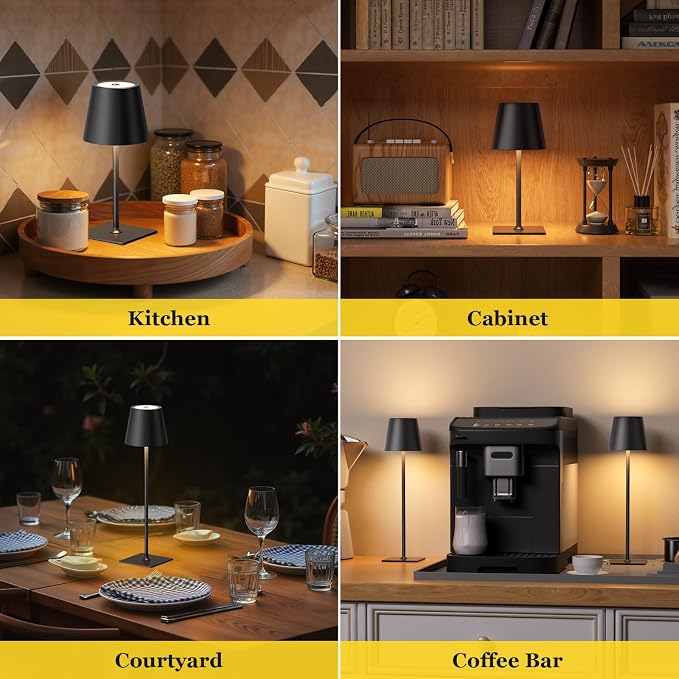 Kakanuo Cordless Rechargeable Table Lamp Black 5000mAh Battery Operated Lamps - Image 6