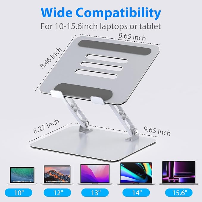 Laptop Stand for Desk, Adjustable Laptop Riser, Metal Foldable Computer Stand - Image 5