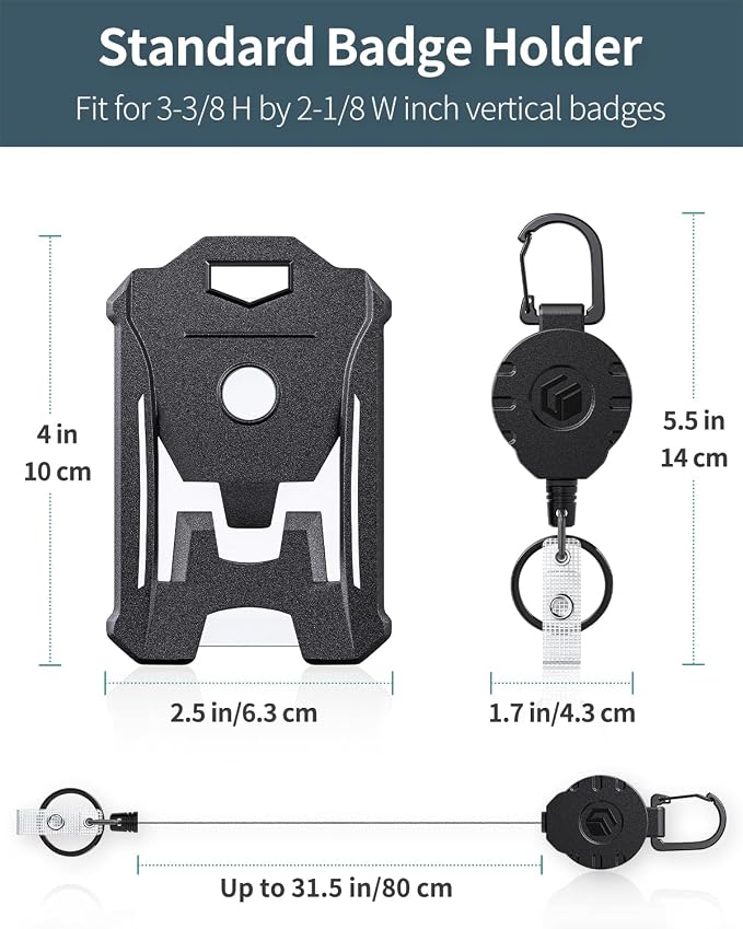 Uniclife 2 Pack Heavy Duty Badge Holder Vertical Hard Plastic Case - Image 5
