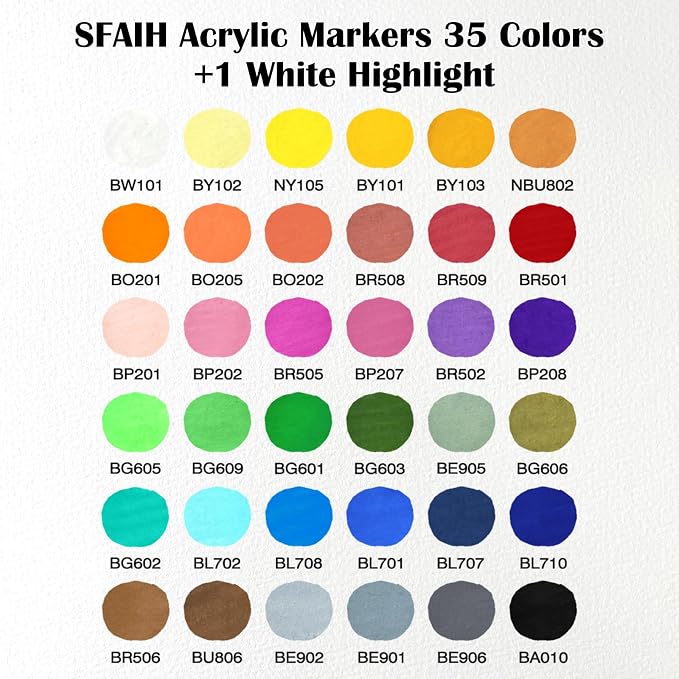 SFAIH 36 Colors Acrylic Paint Markers Set - Image 7
