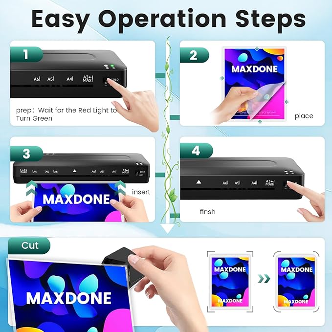 Laminator Machine 11x17 Laminator - 13 Inch Cold Thermal Laminators Machine with Laminating Sheets, A3 Personal Laminators for Teachers, Laminating Machine 90s Warm-Up No Jam for Home Office School-DeskLoop Office
