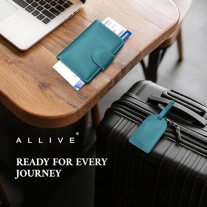 ALLIVE RFID Passport Holder for Travel, Genuine Leather Passport Holder - Image 6
