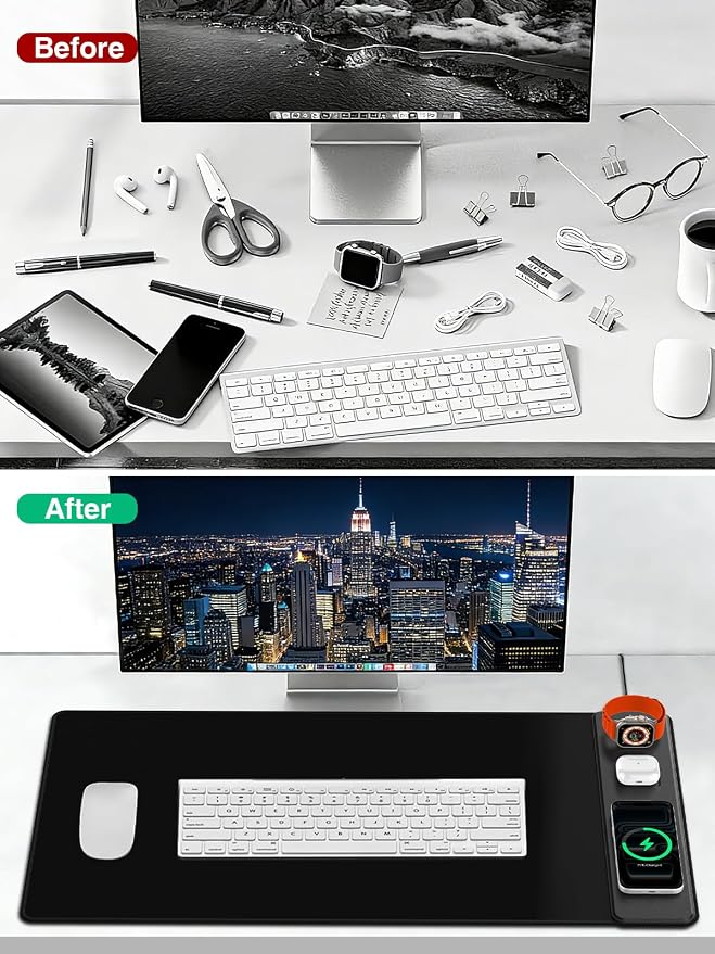 Mouse Pad with Magnetic Wireless Charging, Large Desk Mat, Non-Slip Mouse Mat - Image 7