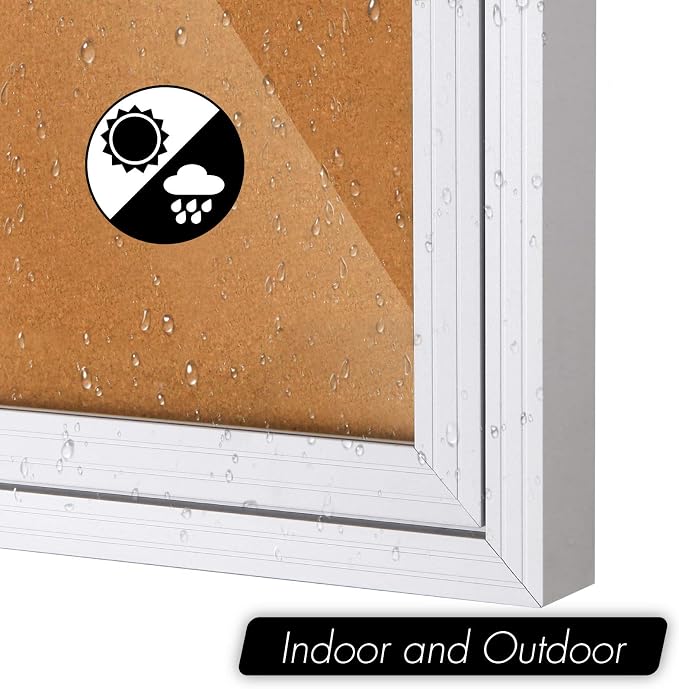 INNOVART Enclosed Bulletin Board 36”x24”, Lockable Cork Noticeboard - Image 6