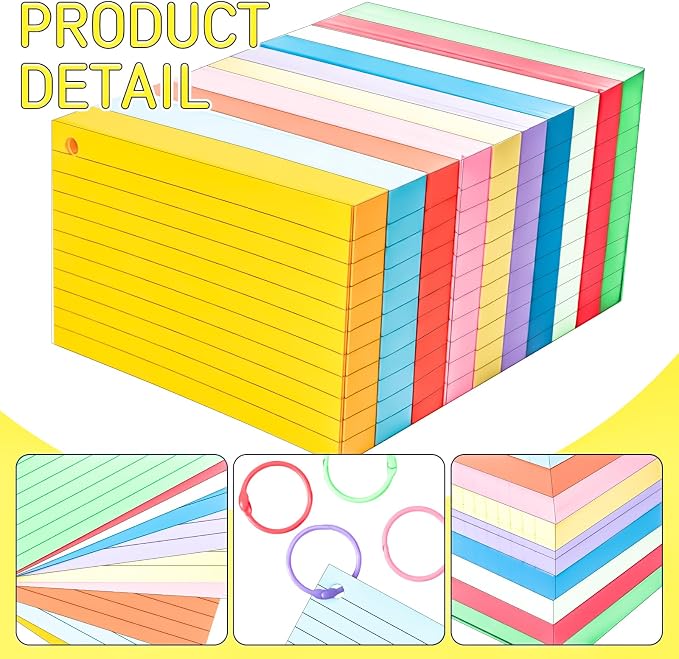 1200PCS Colored Index Cards 3x5 Inch Flash Cards - Image 3