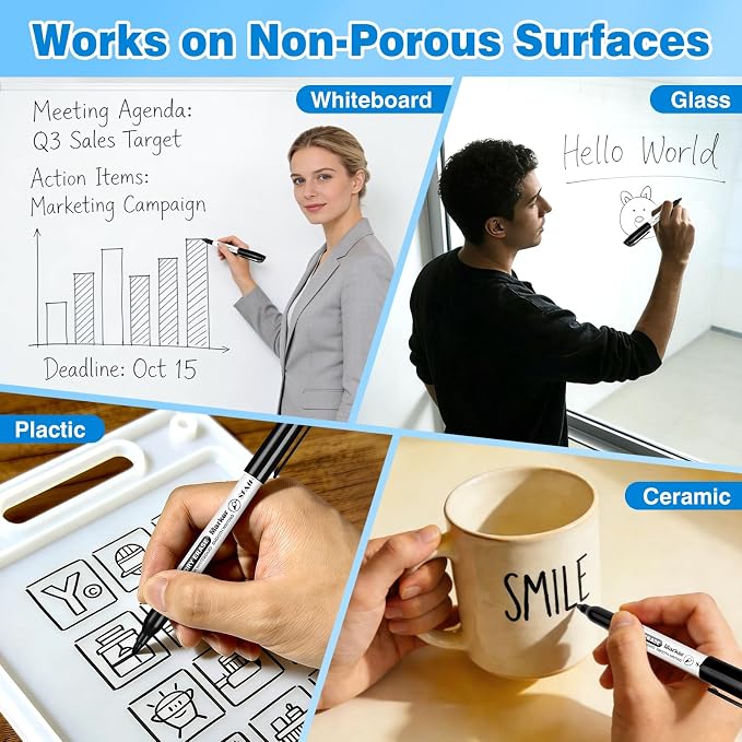 SFAIH Black Dry Erase Markers Fine Tip - Image 5