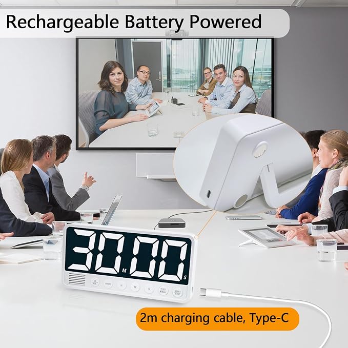 Digital Kitchen Timer with 7.1” Extra Large Display, Rechargeable Magnetic LED - Image 5