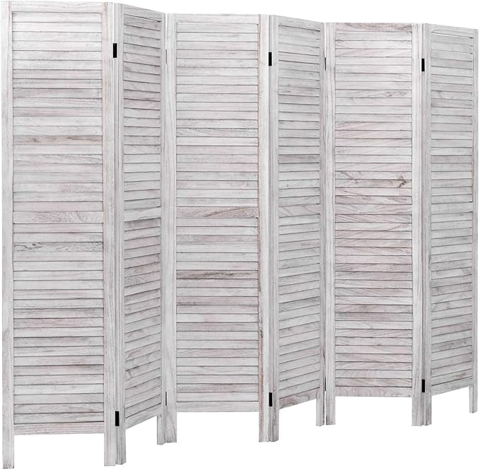 Giantex 6 Panel Wood Room Divider, 5.6 Ft Tall Oriental Folding Freestanding by Giantex