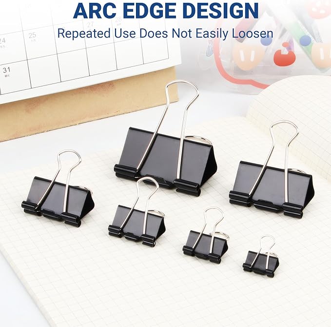 60 PCS Large Binder Clips – 2Inch 51mm Big Black Metal Paper Clamps, Extra - Image 6