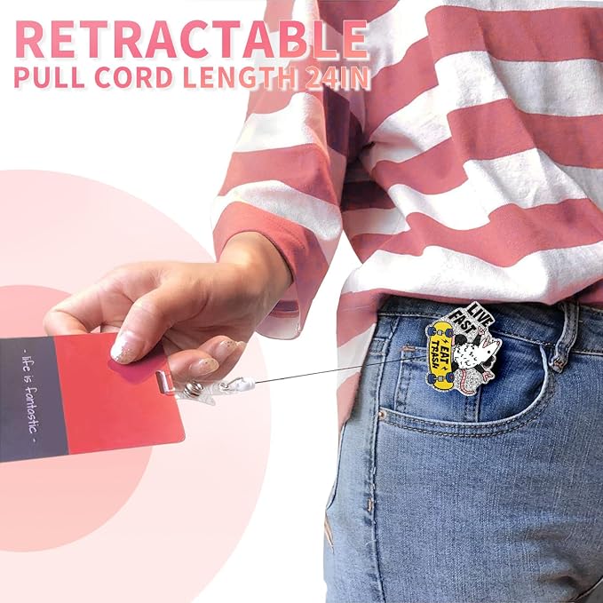 Aoryalps Live Fast Retractable Badge Reel Holder Retractable - Image 3
