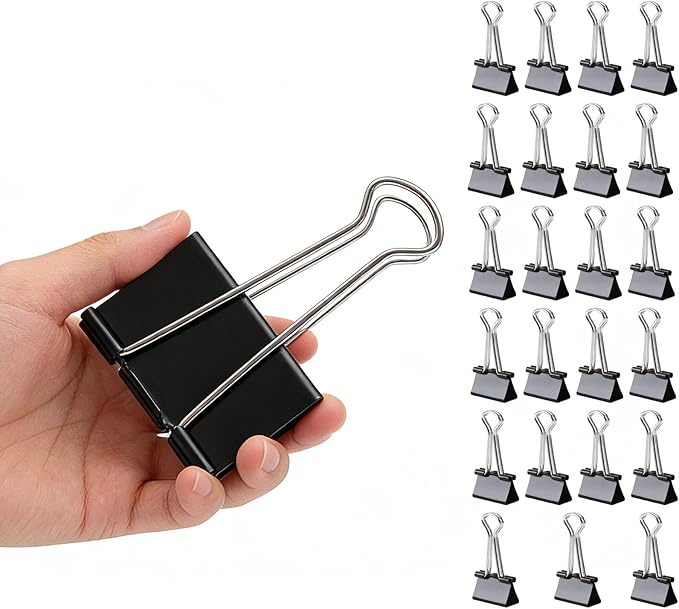 24 Pack 3 Inch Extra Large Binder Clips, Heavy Duty Paper Clamps, Big Metal by XIIFIIFII