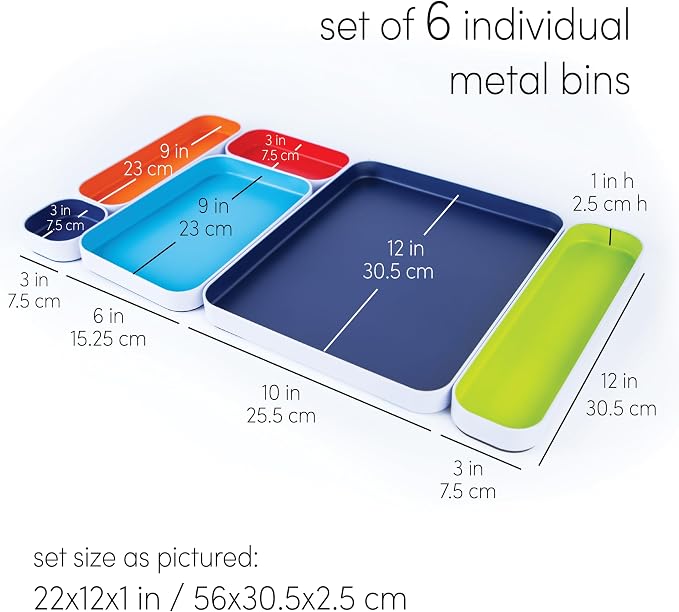 Three by Three Seattle 6 Piece Metal Organizer Tray Set - Image 3