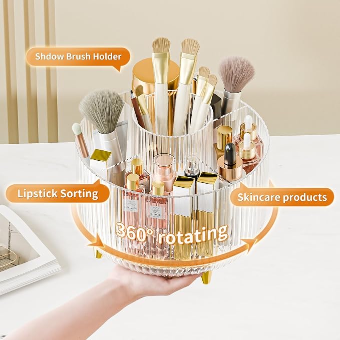 fanado 360° Rotate Makeup Brush Holder Organizer, Makeup Organizers Countertop - Image 2