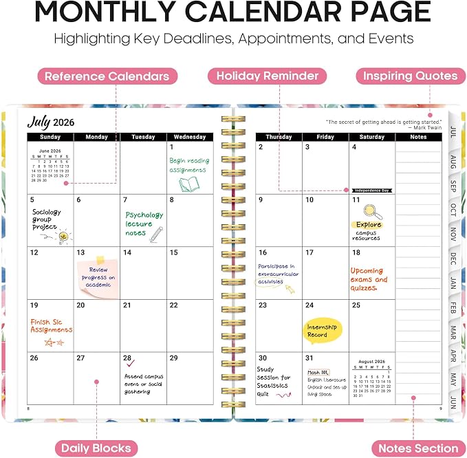 Planner 2026-2027, Academic Year Monthly and Weekly Calendar Planner, Jul 2026 - Image 2