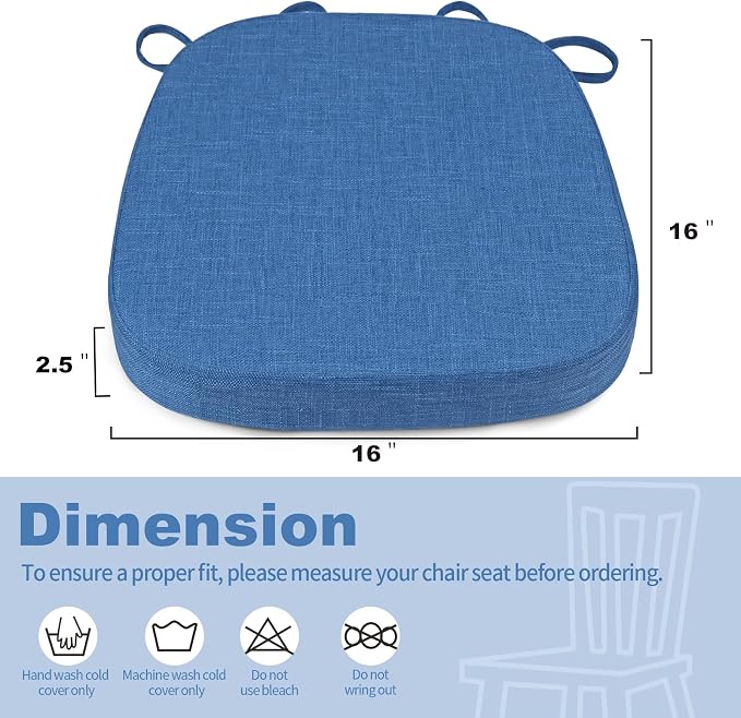 BUYUE Thickened 2.5" Friendly Woven Fabric Dining Chair Cushion, U-Shape High - Image 3