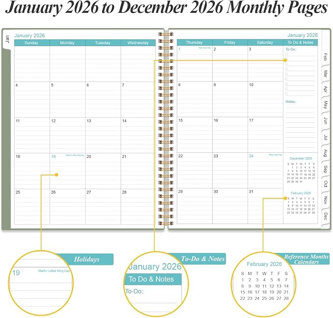 2026 Planner - Weekly Monthly Planner 2026 from January 2026 to December 2026 - Image 4