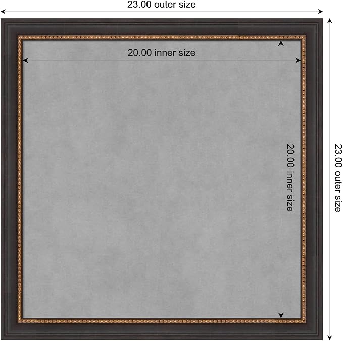Amanti Art Black Framed Magnetic Board 23x23 Medium Vision Board - Image 4