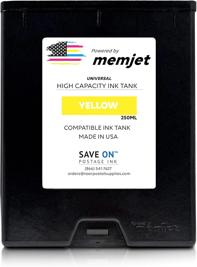 Quadient Memjet M5K250-N Compatible High Capacity Yellow Printer Ink Tank (250ml) - Printer Ink Cartridge for Mach Series Quadient & Hasler Printers - Fade-Resistant Replacement Inkjet Printer Ink-DeskLoop Office