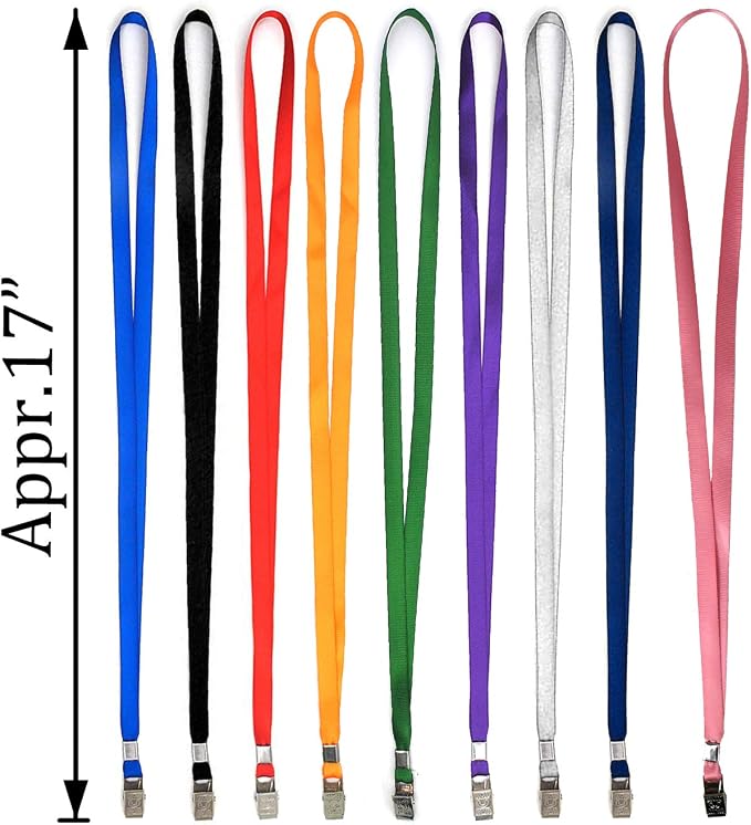 Bird Fiy Black Lanyards 100 Pack 34" Premium Lanyard Bulldog Clips Bulk Nylon - Image 2