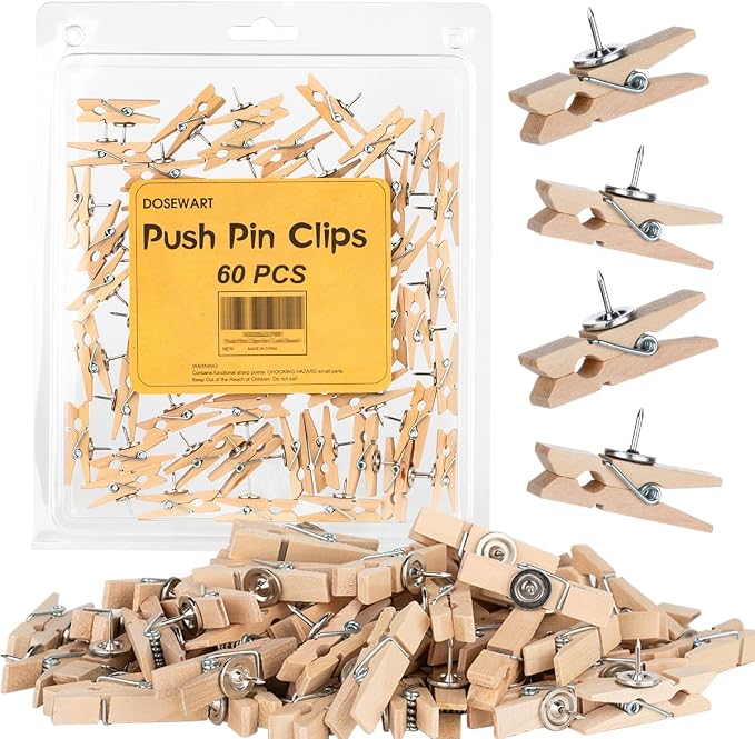 DOSEWART Push Pin Clips for Cork Board, Cubicle and Classroom Decor by DOSEWART