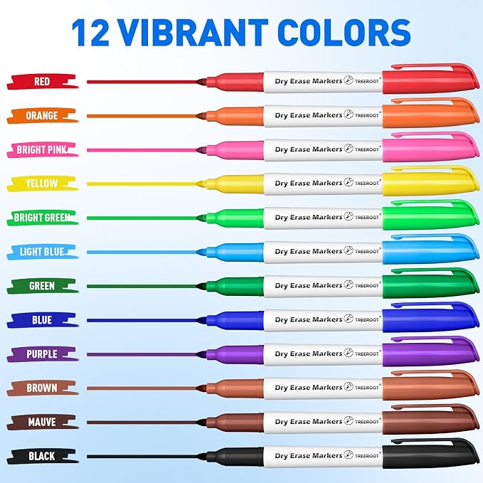 144 Pack Dry Erase Markers Fine Tip, Dry Erase Pens Bulk Pack - Image 2
