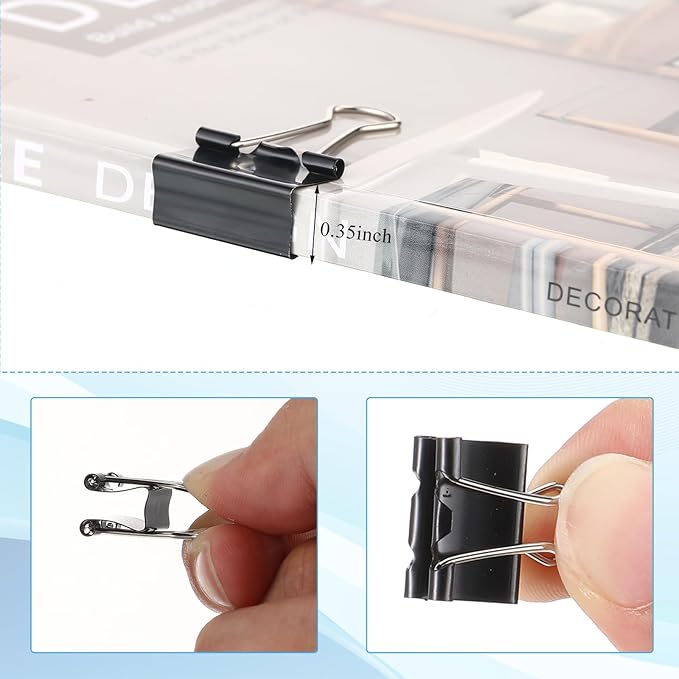 Jetec 500 Pieces 0. 6 Inch Black Binder Clips Bulk Small Paper Clamps Metal - Image 4