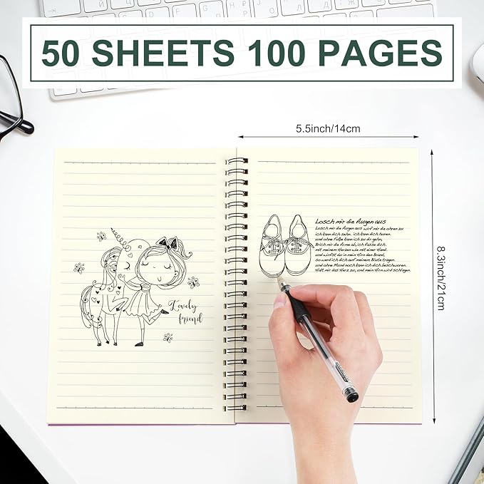 Yahenda Spiral Notebook Bulk A5 College Ruled Journals Notebooks Lined 8.3 x 5.5 Inch Note Books Writing Thick Paper Notebook for Christmas Office Business School Gifts Supplies(Trendy Colors, 6 Pcs)-DeskLoop Office