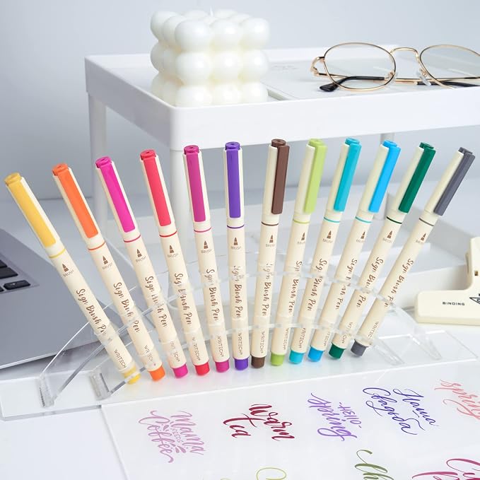 WRITECH Brush Tip Marker Pens: Artist Markers Flexible Tip Water Based 12ct - Image 9