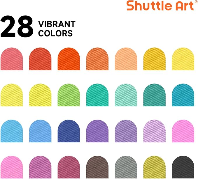 Shuttle Art 28 Colors Fabric Markers, Permanent Markers - Image 2