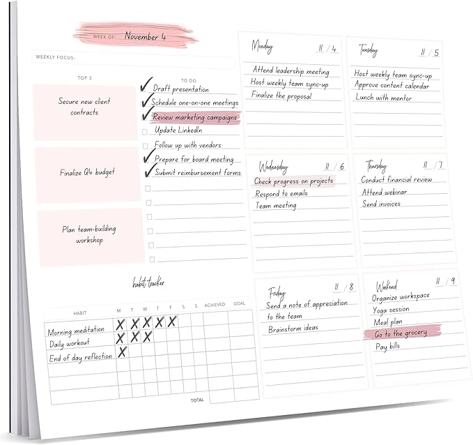 Lamare Weekly Planner Notepad – Premium Undated Weekly To Do List Notepad by Lamare