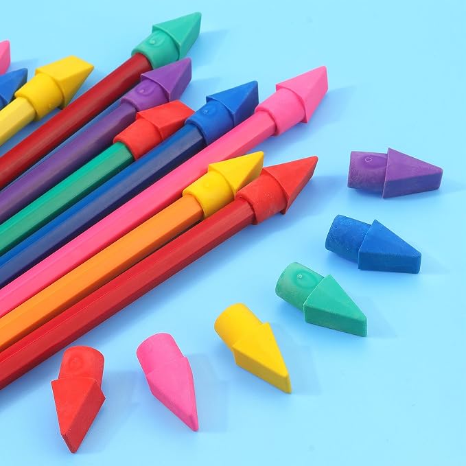 Tamaki 60 Pack Erasers for Pencils, Pencil Top Erasers Cap Erasers, Toppers - Image 5