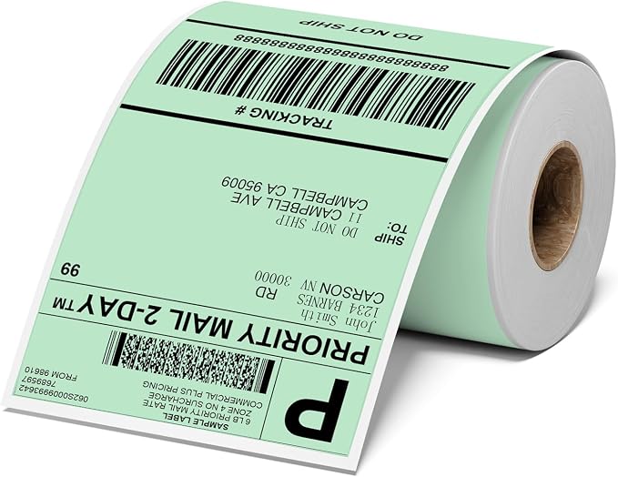 4x6 Thermal Labels, Shipping Address Label | Green Labels Compatible by OmezizyLabelPrinter