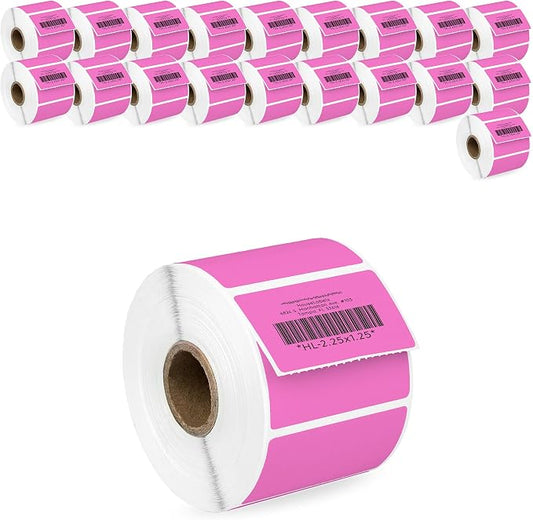 HOUSELABELS 2.25" x 1.25" Pink Address Labels on 1" Core Compatible by HouseLabels