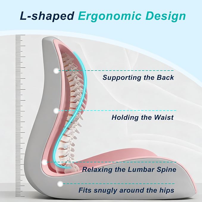Seat Cushion for Office Chair and Car, Lumbar Support Pillow for Office Chair - Image 3
