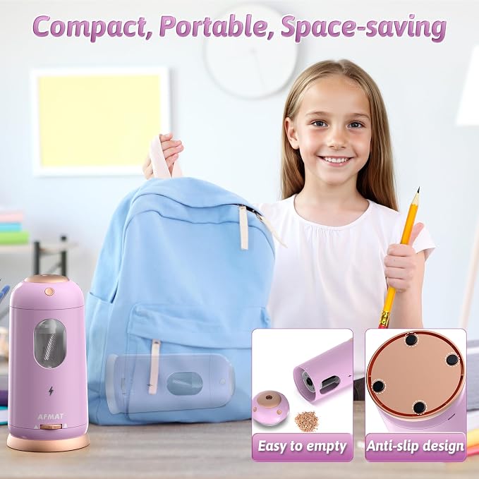 AFMAT Electric Pencil Sharpener, Auto in & Out, Fully Automatic Pencil Sharpener - Image 6