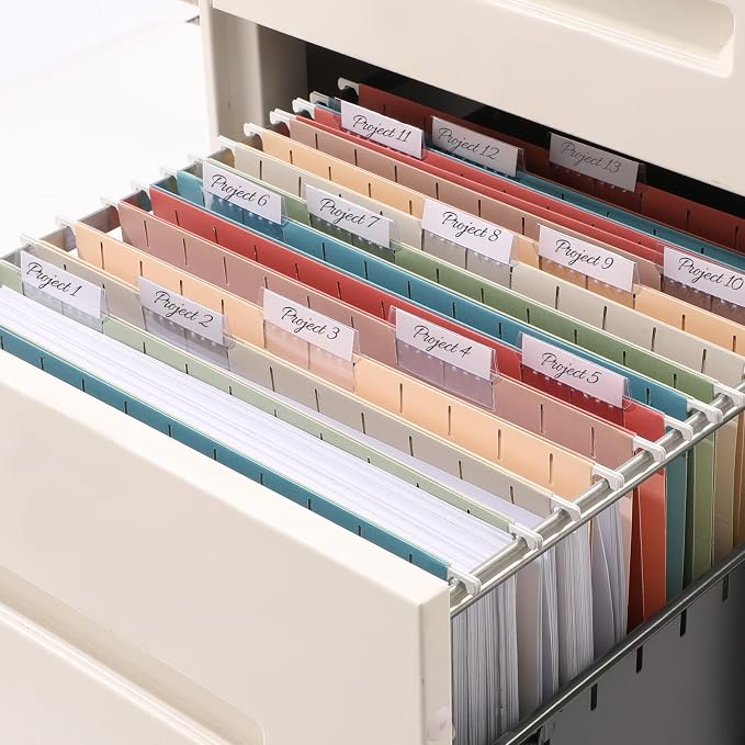 SUNEE Hanging File Folders Retro Colors, 6 Pack Letter Size File Folders - Image 7