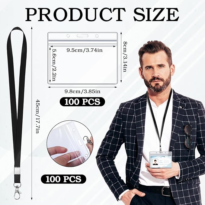 100 Pack Name Tag Lanyards - Image 3