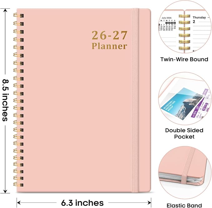 Planner 2026-2027, 6.3" x 8.5" Weekly and Monthly Academic Year Planner Calendar - Image 4