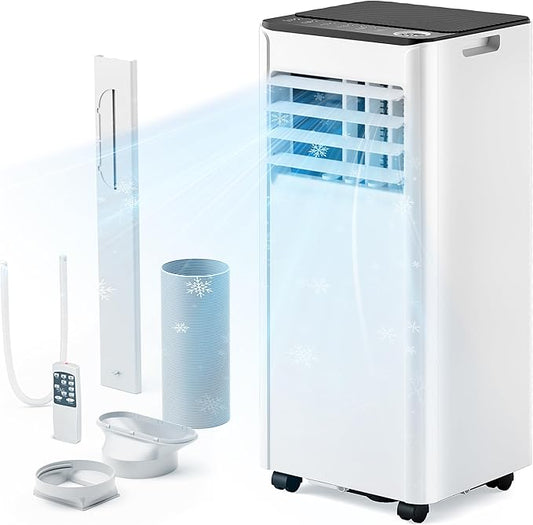 EUHOMY 10,000 BTU Portable Air Conditioners Up to 450 sq.ft, 3-1 Standing Smart Cooling AC with Remote, Dehumidifier, Fan, Air Conditioner Cools Room, 3 Modes, 24-hour timer, LED Display, Bedroom-DeskLoop Office