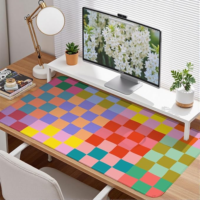 Checkered Desk Mat Retro Cute Mouse Pad XXL Large Mouse Pad, Desk Matt - Image 3