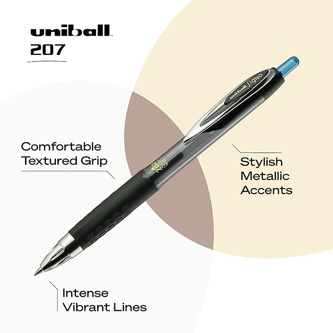 uniball 207 Retractable Gel Pens, Ultra Micro Point, 12 Pack - Image 4