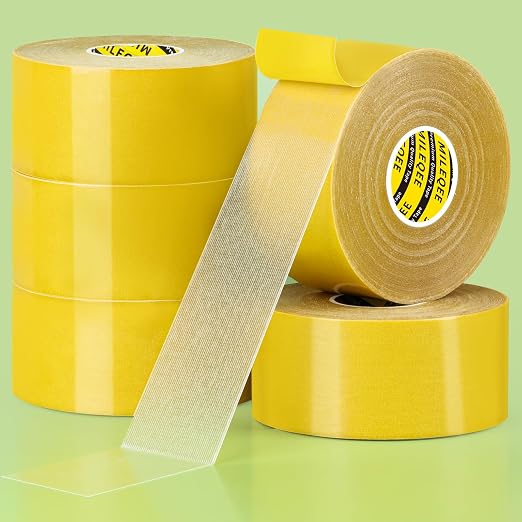 MILEQEE 5Pack Double Sided Tape Heavy Duty, 2in x 66FT, Super Sticky Resistente by MILEQEE
