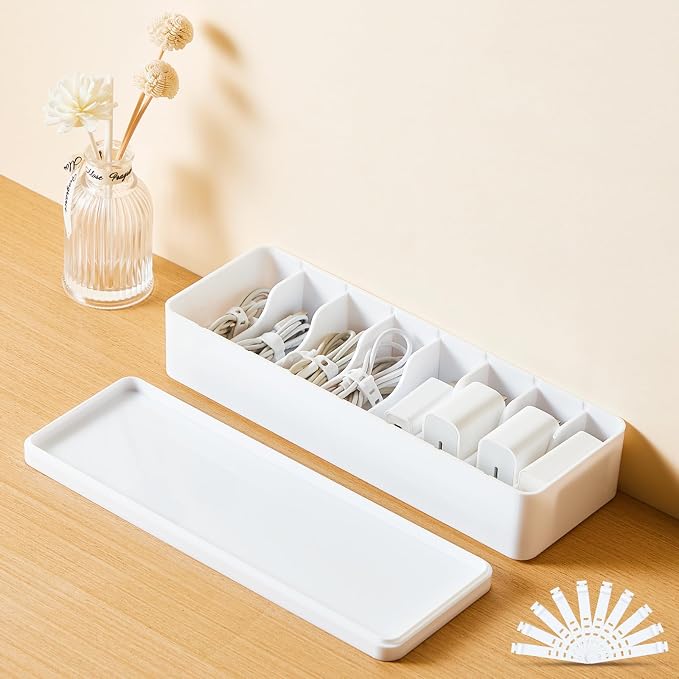 Tatuo 1 Pcs Cord Organizer for Drawer Desktop, Cable Organizer Box by Tatuo