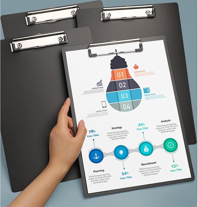 Plastic Clipboards, 6 Packs A4 Clipboard Folder, Paper Clips, | Nursing - Image 8