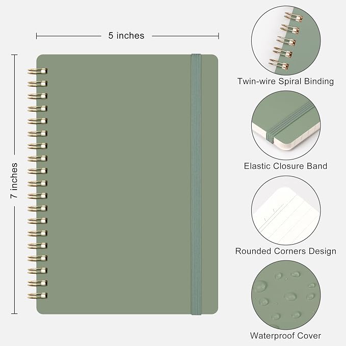 RETTACY Spiral College Ruled Notebook, 140 Pages per Pack, B6 Small Pocket Size - Image 6
