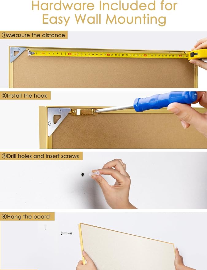 Lightomorrow Bulletin Board 30 x 20 inches, Oatmeal White Pin Board Vision Board - Image 7