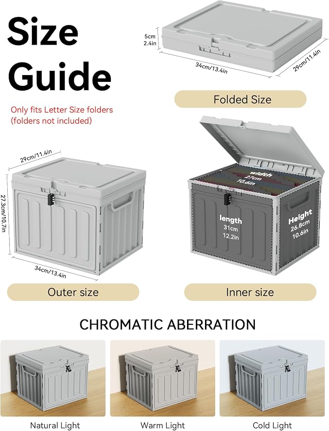 Oterri Lockable Plastic File Box - Image 2