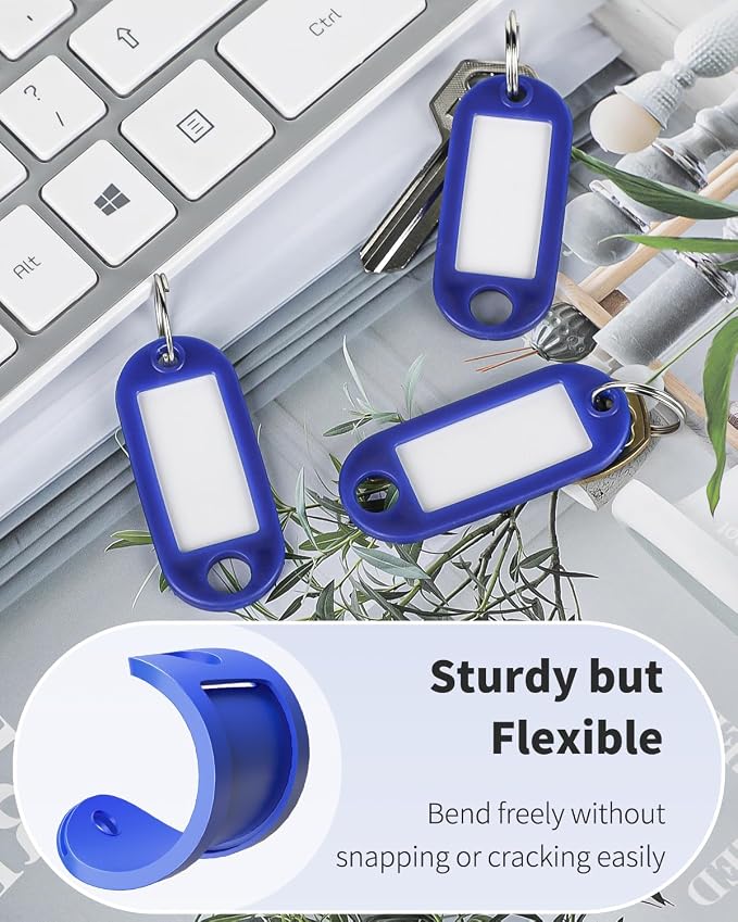 Uniclife 10 Pieces Key Tags 2 Inch Soft Plastic Key Chain Tags - Image 2
