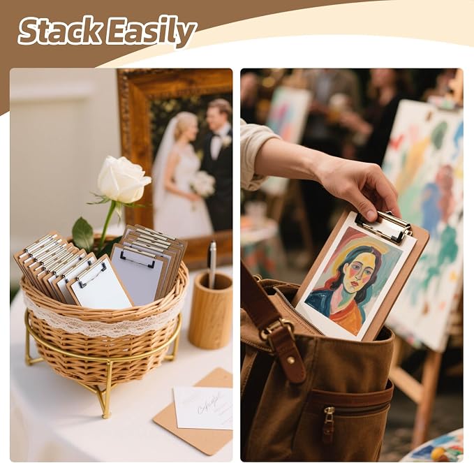 6 x 9 Clipboards Bulk, 32 Pack Small Clip Board, A5 Letter Size Wooden - Image 3
